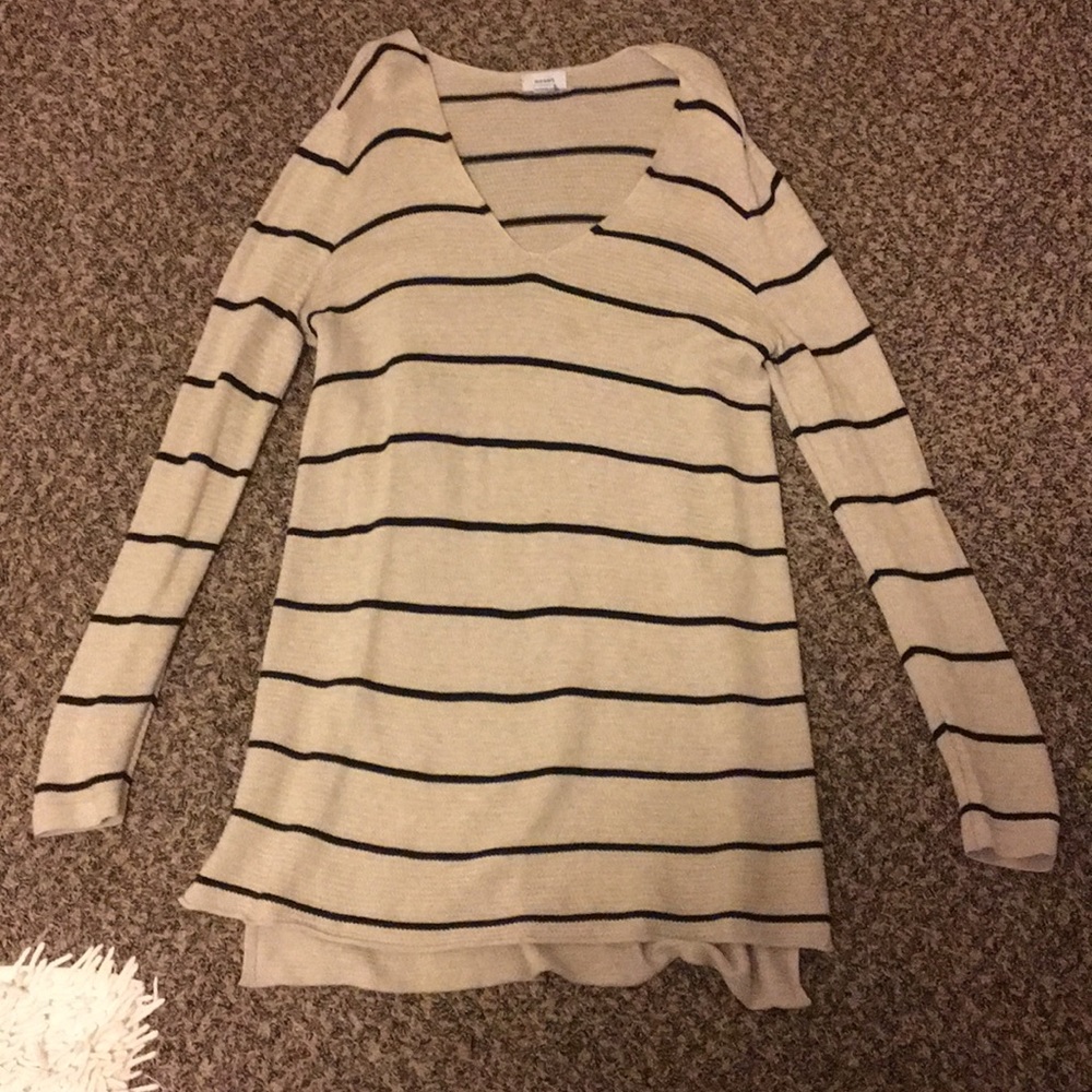 Tan and black striped sweater